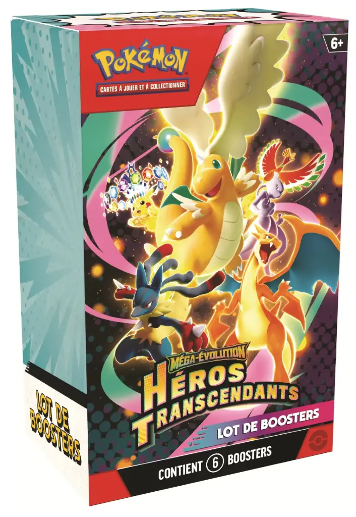 Pokémon JCC : Lot de 6 boosters Méga-Évolution - ME2.5 Héros Transcendants - FR - Précommande 01/05/2026