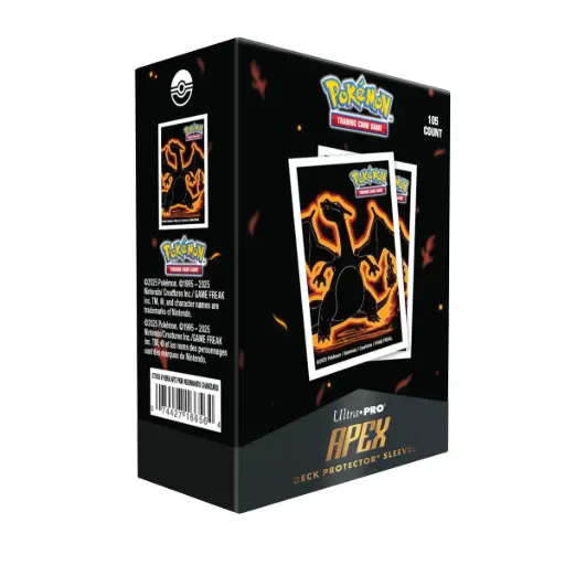 Sachet de 105 protèges cartes Apex Neon Kanto Dracaufeu - Ultra Pro - Pokémon JCC - Précommande 31/12/2025