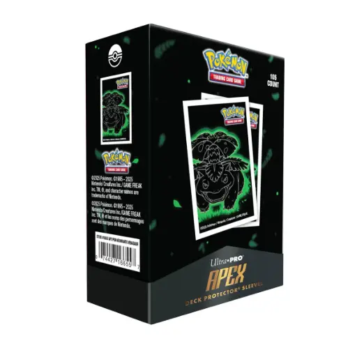 Sachet de 105 protèges cartes Apex Neon Kanto Florizarre - Ultra Pro - Pokémon JCC - Précommande 31/12/2025