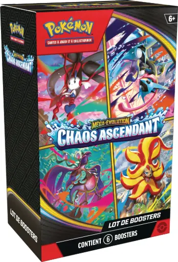 Pokémon JCC : Lot de 6 boosters Méga-Évolution ME04 Chaos Ascendant - FR - Précommande 22/05/2026